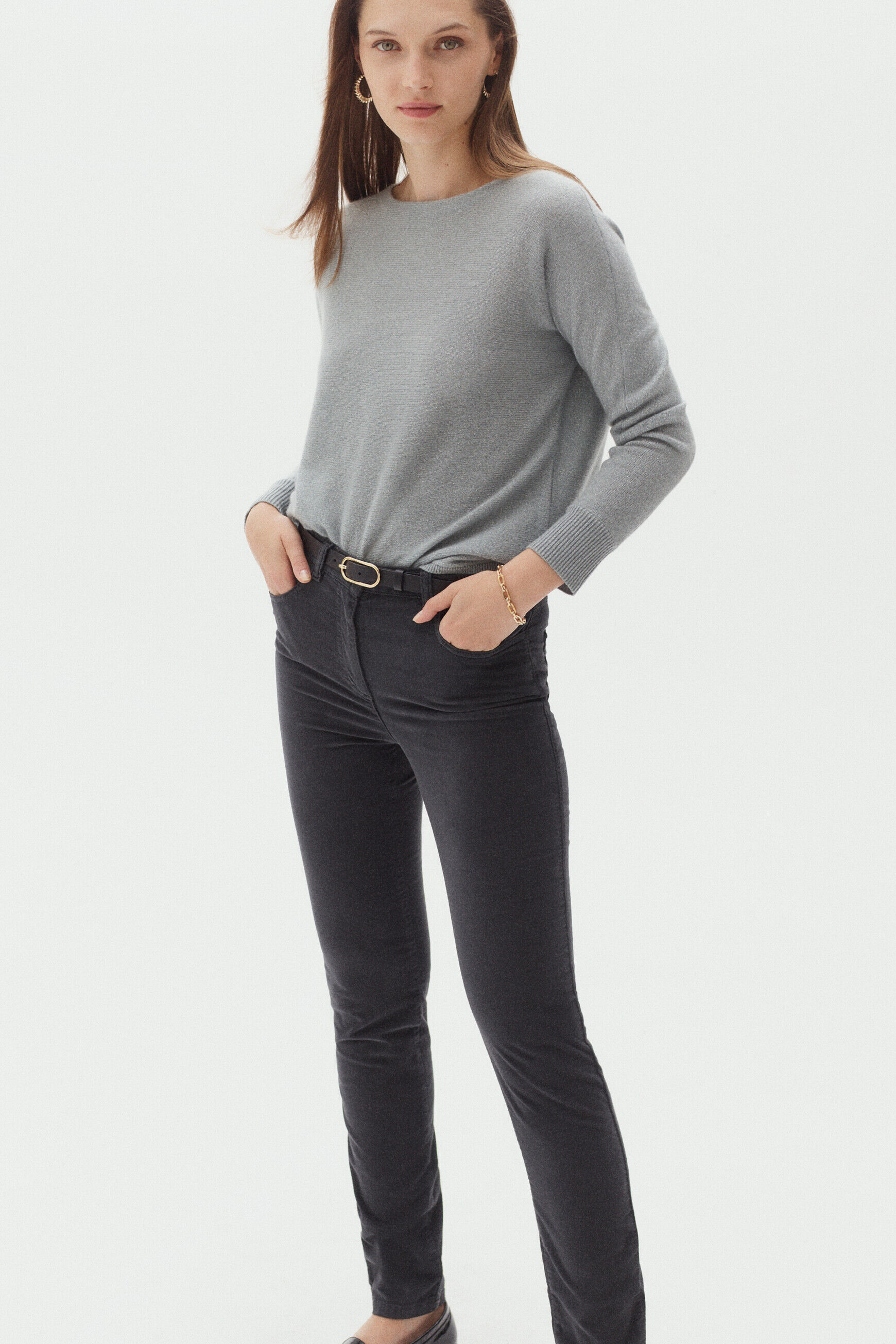 pantalon sylvano gris fonce femme