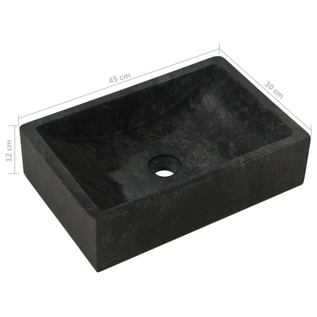 vidaXL Waschbecken Waschbecken 45x30x12 cm Marmor Schwarz