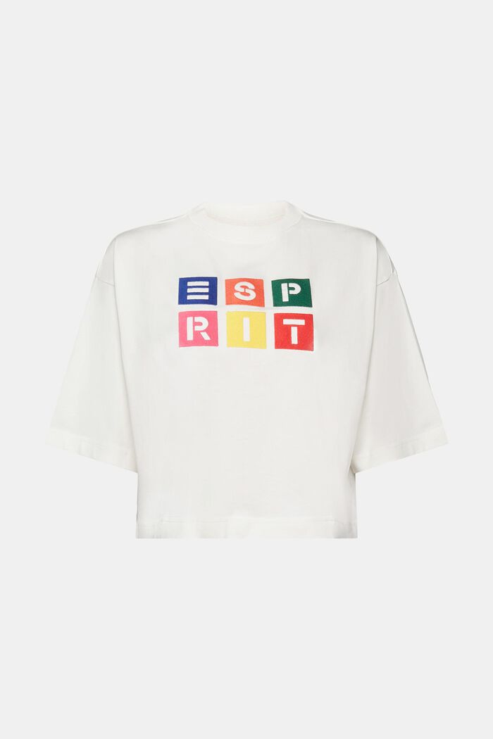 Baumwoll-T-Shirt mit Logostickerei