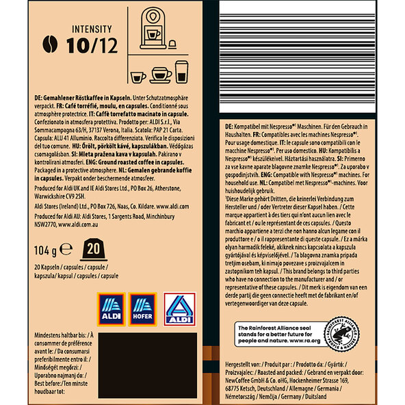 Kaffekapseln Espresso Supremo, 6 x 104 g