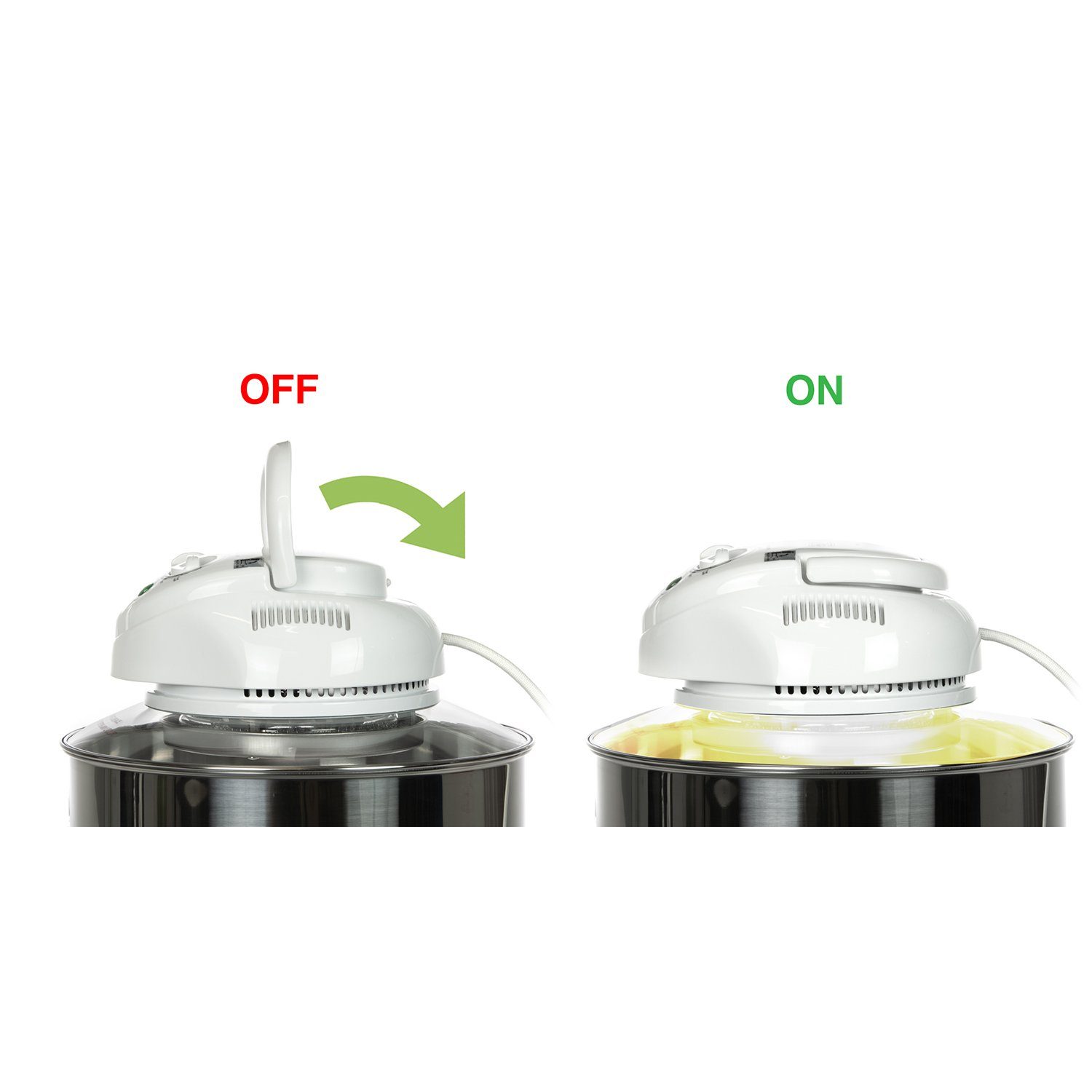 TZS FIRST AUSTRIA Minibackofen Halogenofen 1400W, Heissluftofen 17L, bis 250°C, Mini Backofen Weiß, Halogen Ofen mit Erweiterungsring, Umluftofen