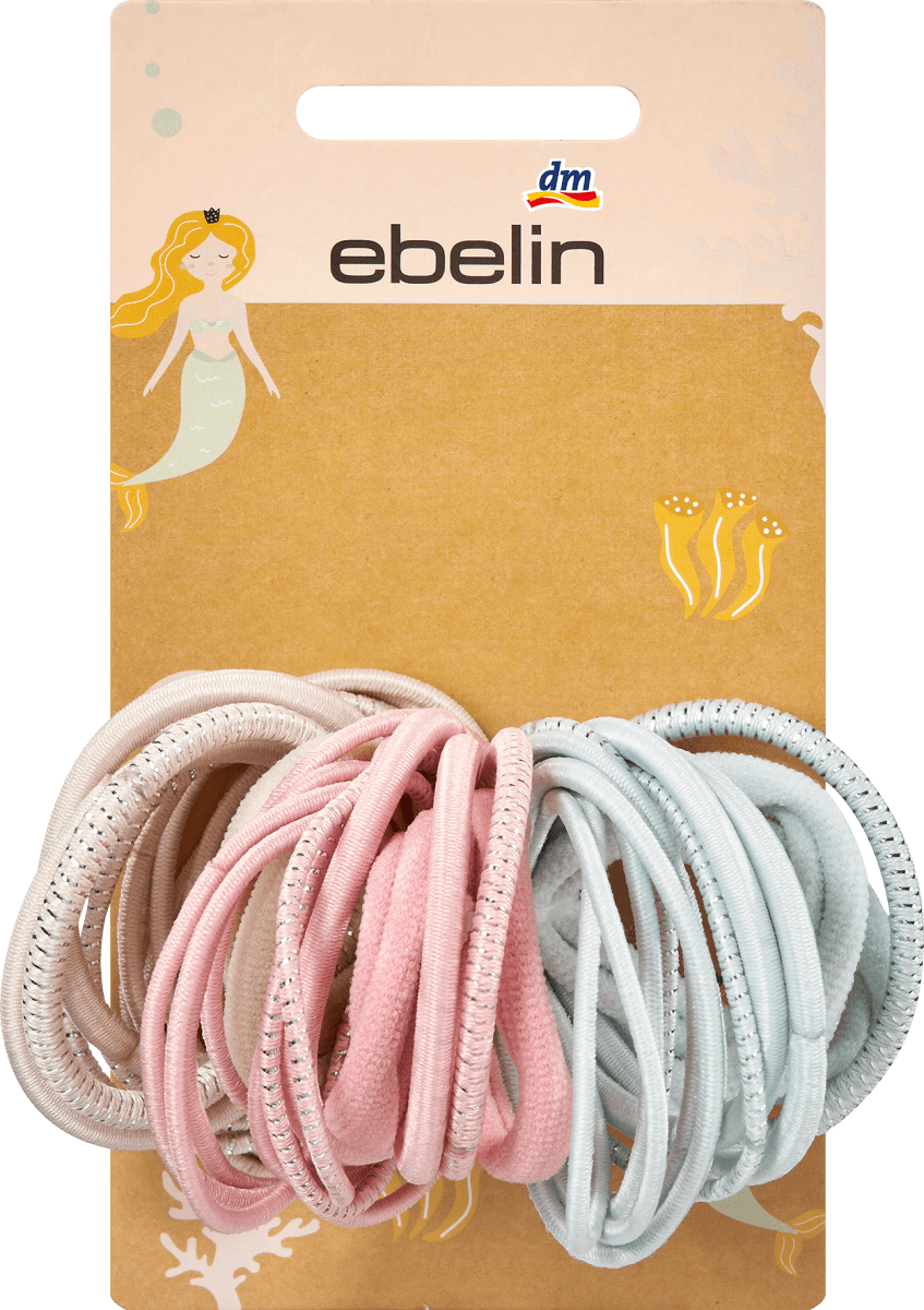 Haargummis beige, rosa, hellblau, 39 St