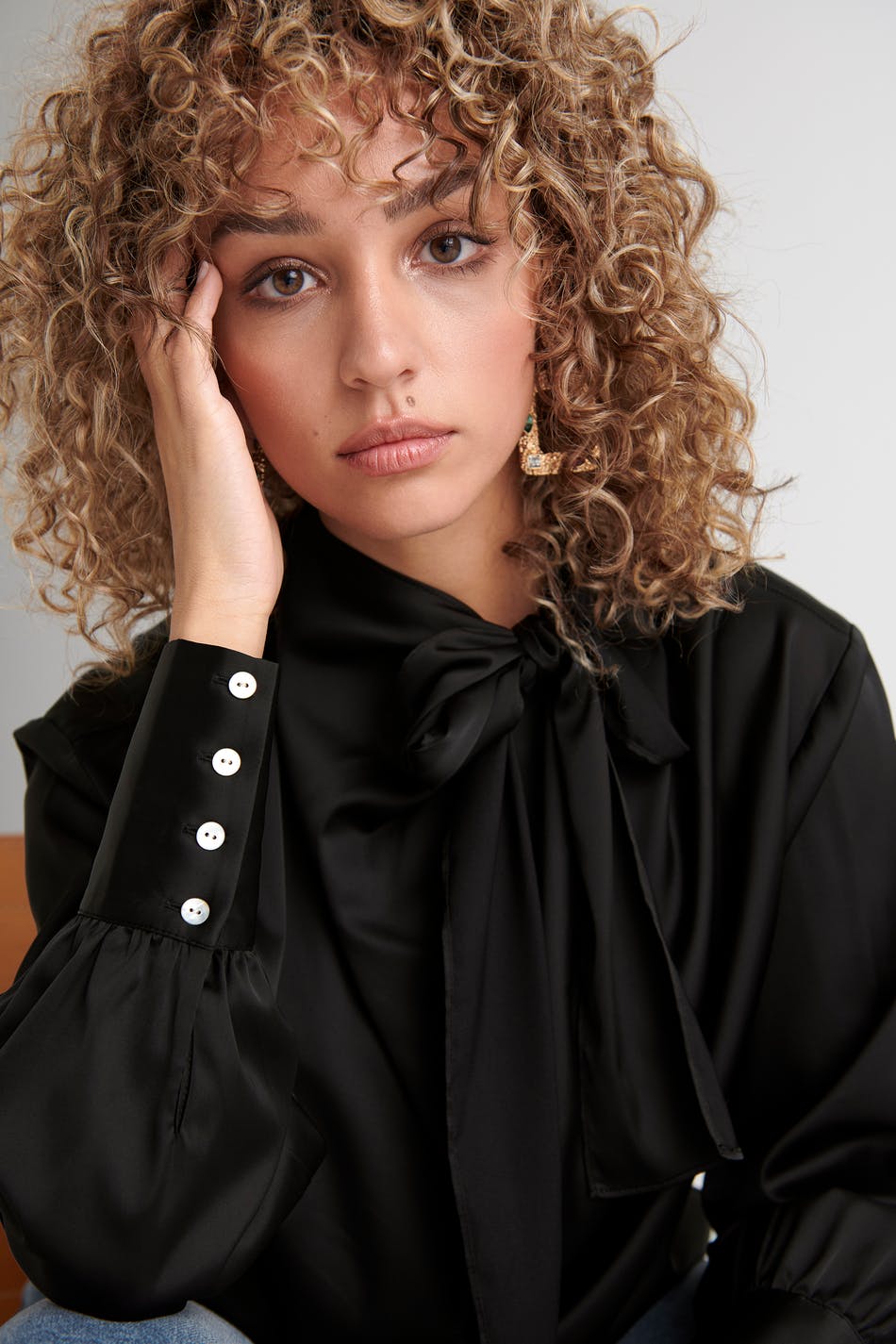 Holly tie neck blouse
