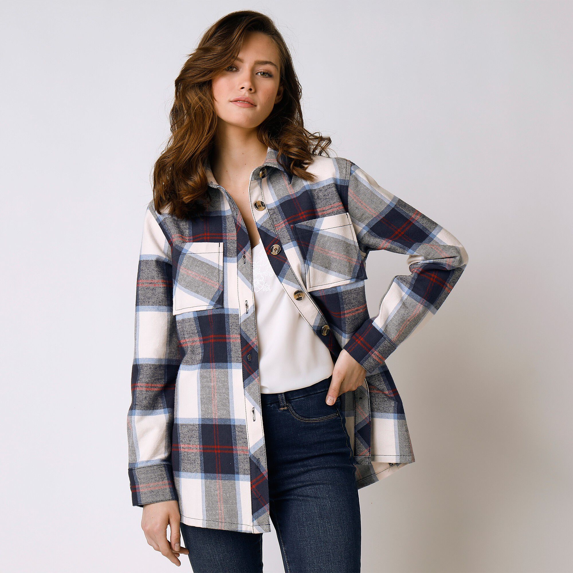 Veste surchemise à carreaux
