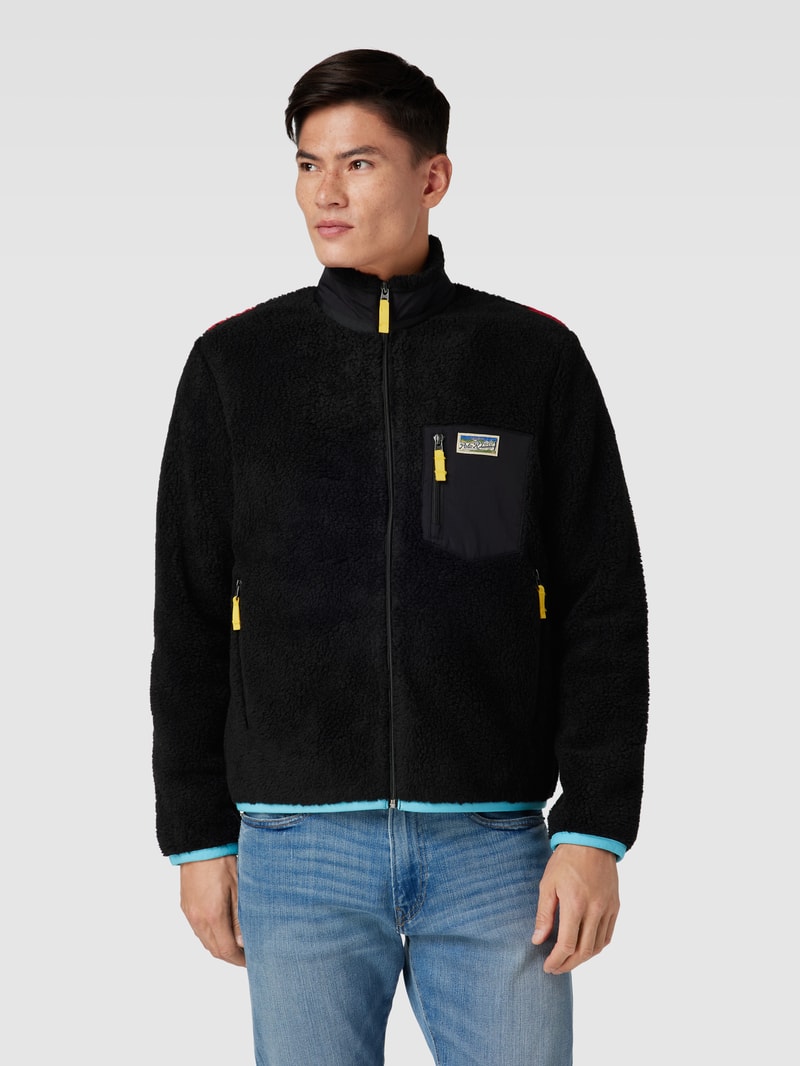 Jacke aus Teddyfell in schwarz