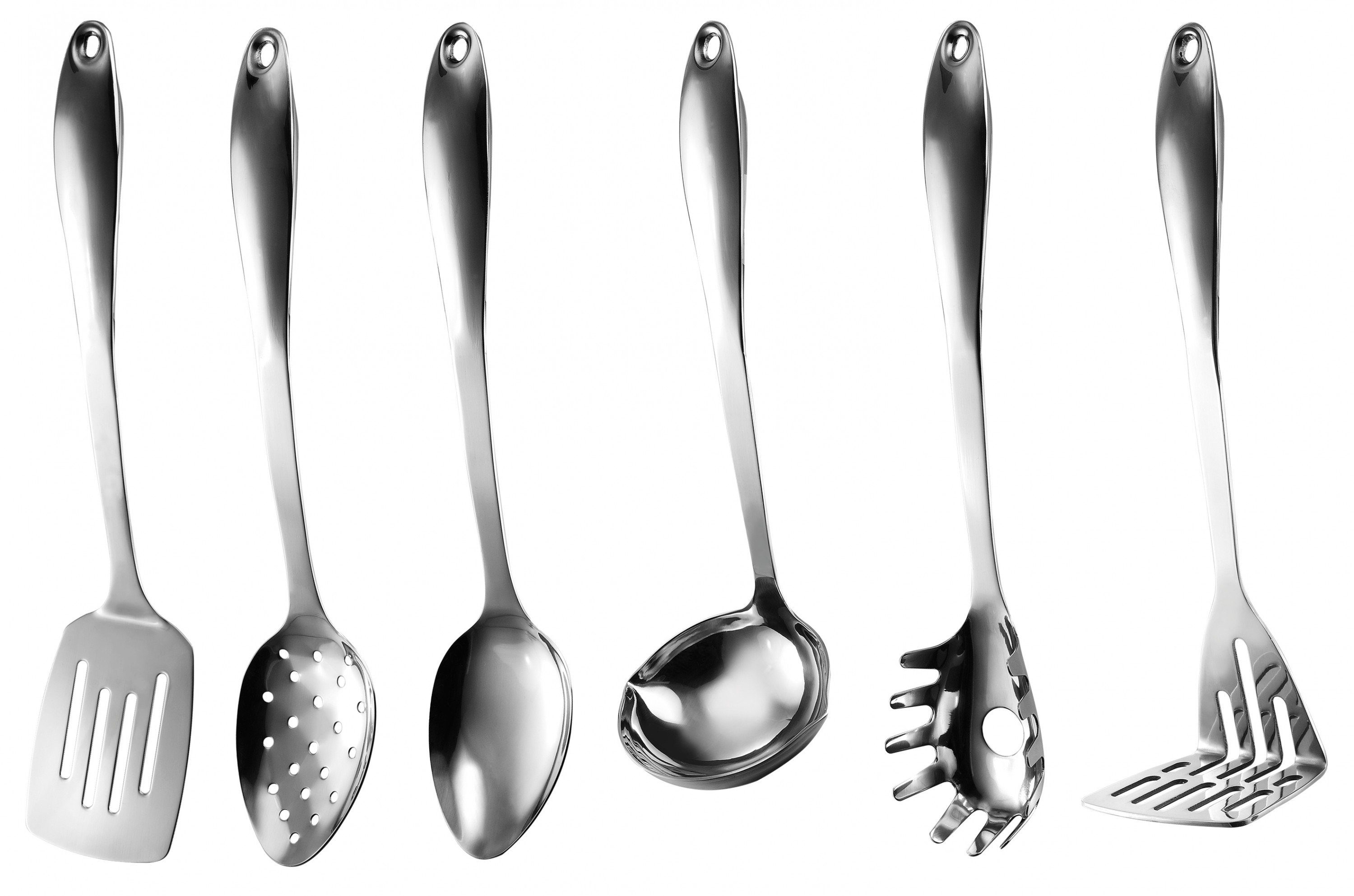 Kopf Kochbesteck-Set Merkur, Küchenhelfer Set, 7-teilig, inkl. Aufsteller, Edelstahl, Kellen Set