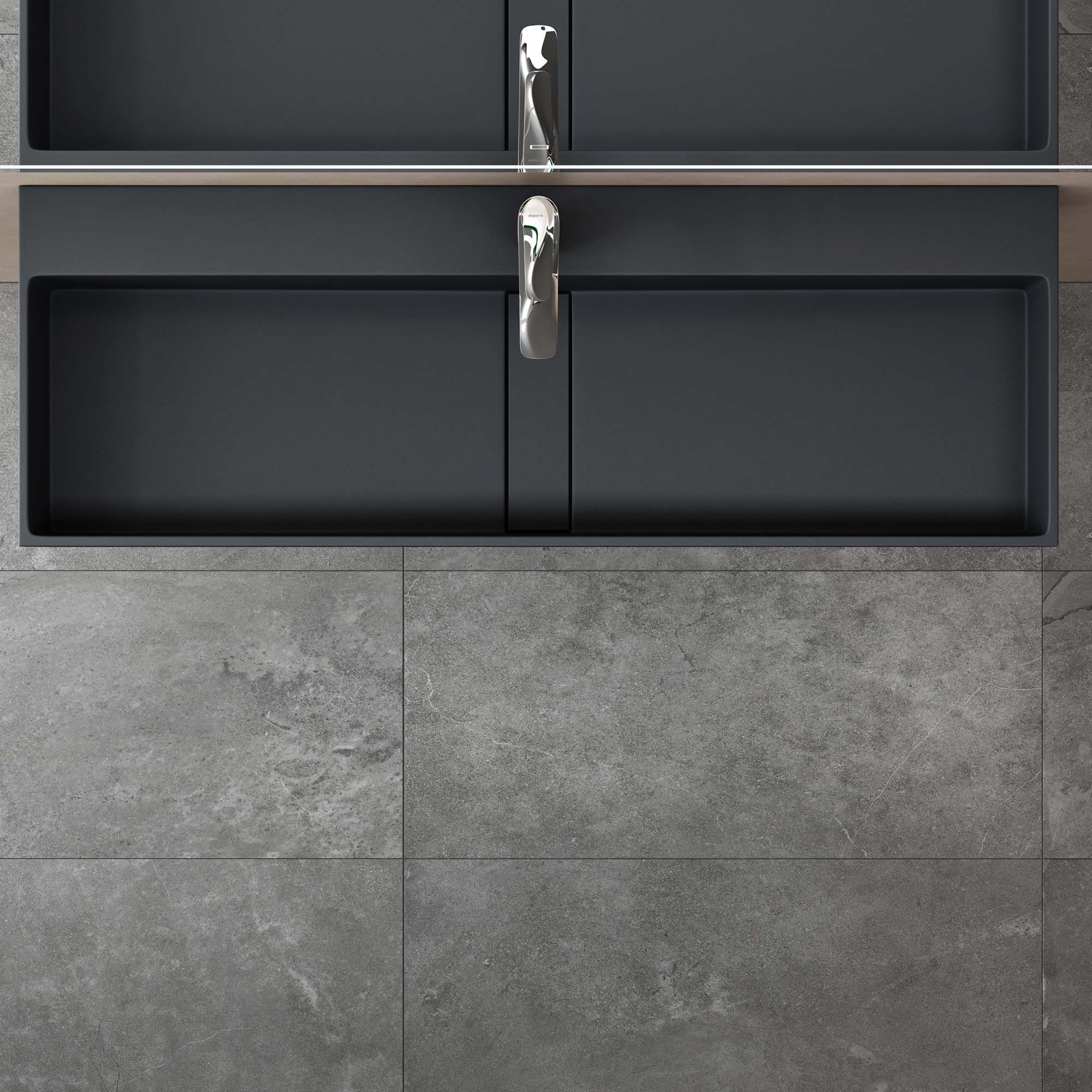 doporro Aufsatzwaschbecken Waschbecken Col6028 Mineralguss Waschtisch mit Armaturloch