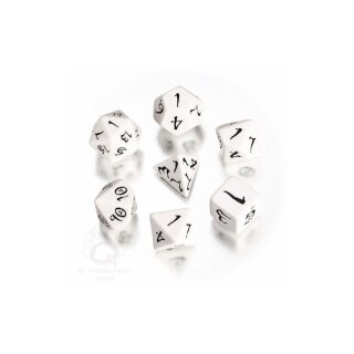 Classic RPG White & black Dice Set (7)