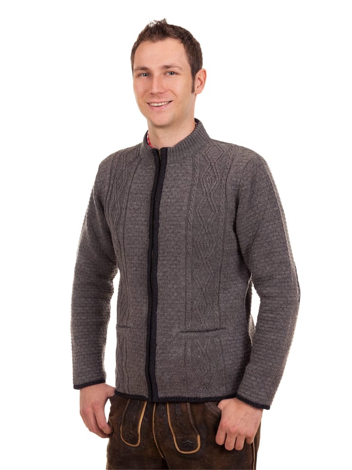 Edelnice Edelnice Trachten Strickjacke Helmut hellgrau in hellgrau günstig kaufen 54
