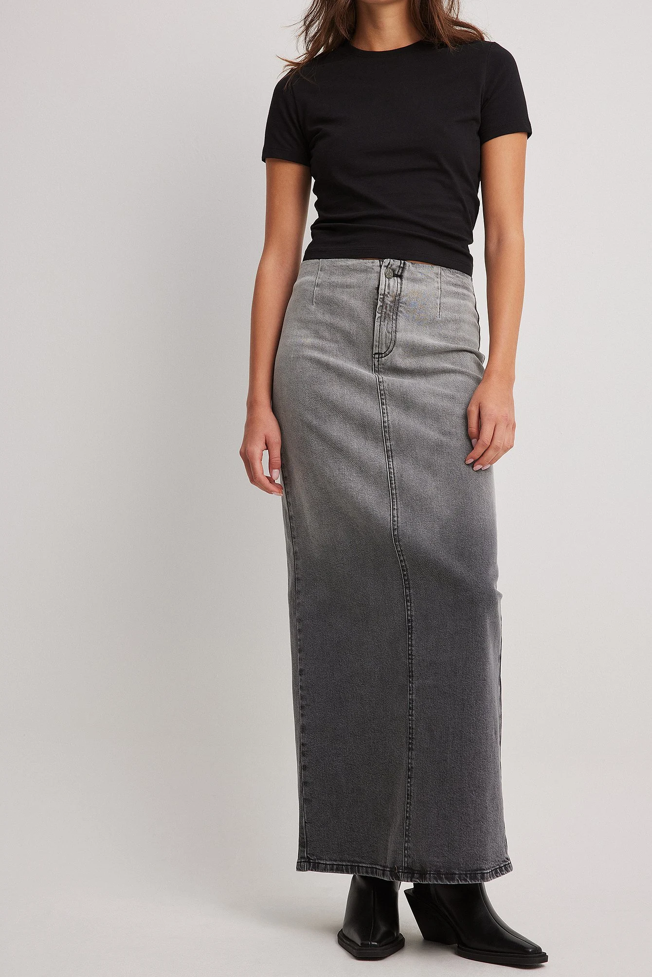 Maxi-Jeansrock mit Schlitz
