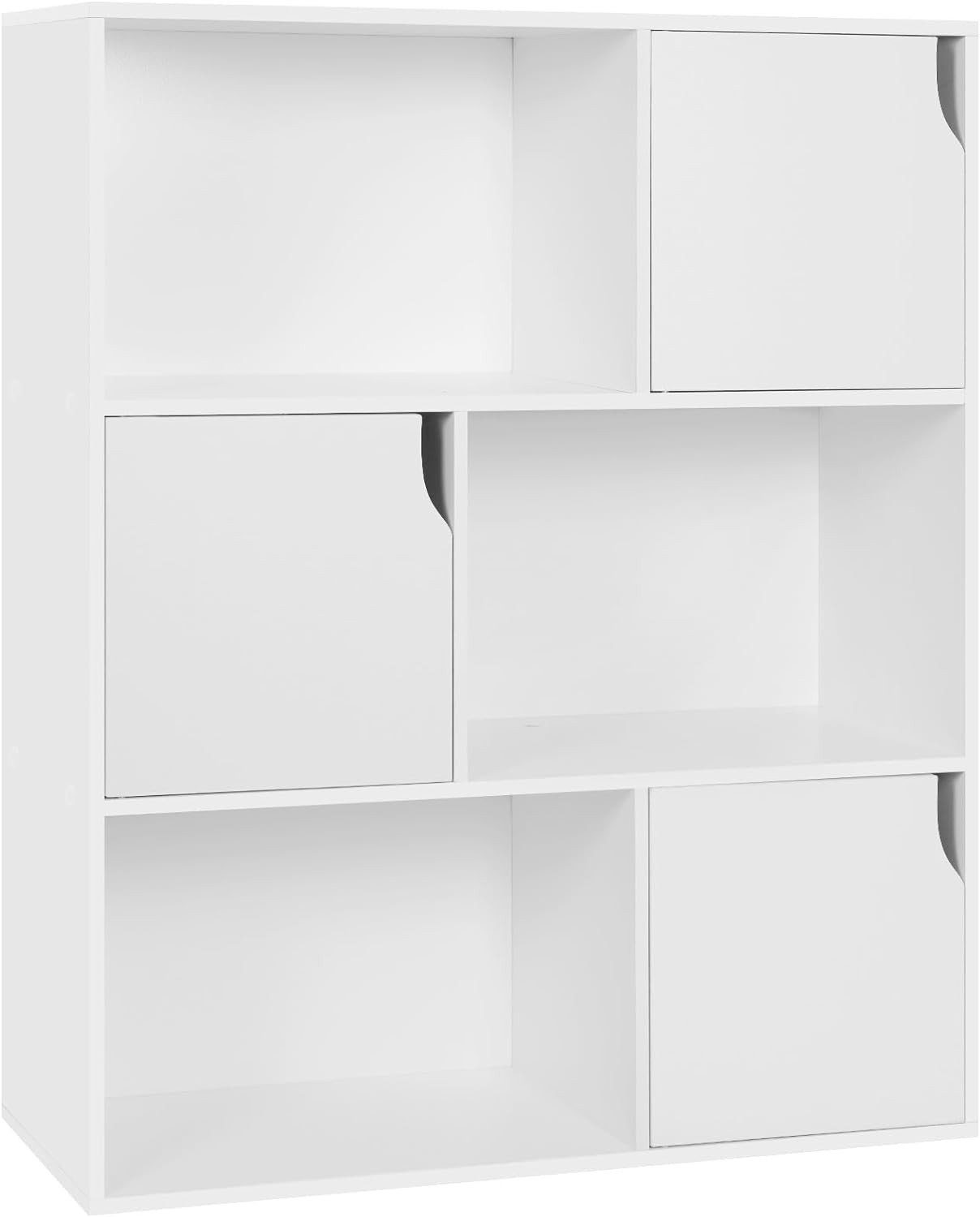 EUGAD Bücherregal, 1-tlg., Würfelregal mit Türen aus Holzwerkstoff
