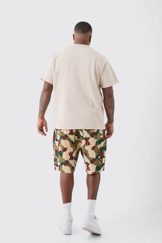 Plus Camouflage Twill Cargo-Shorts