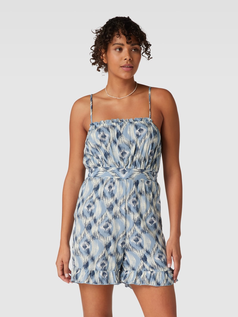 Playsuit mit Allover-Muster aus reiner Viskose Modell 'NOVA' in jeans