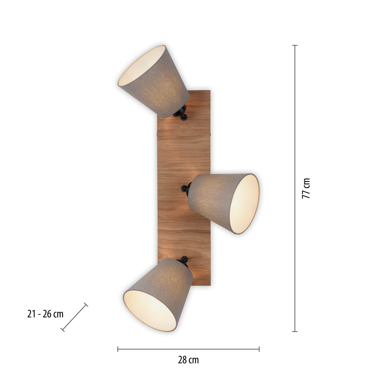 JUST LIGHT Deckenleuchte GREEN MICHEL, 3x E27/40Watt max., Holz-natur