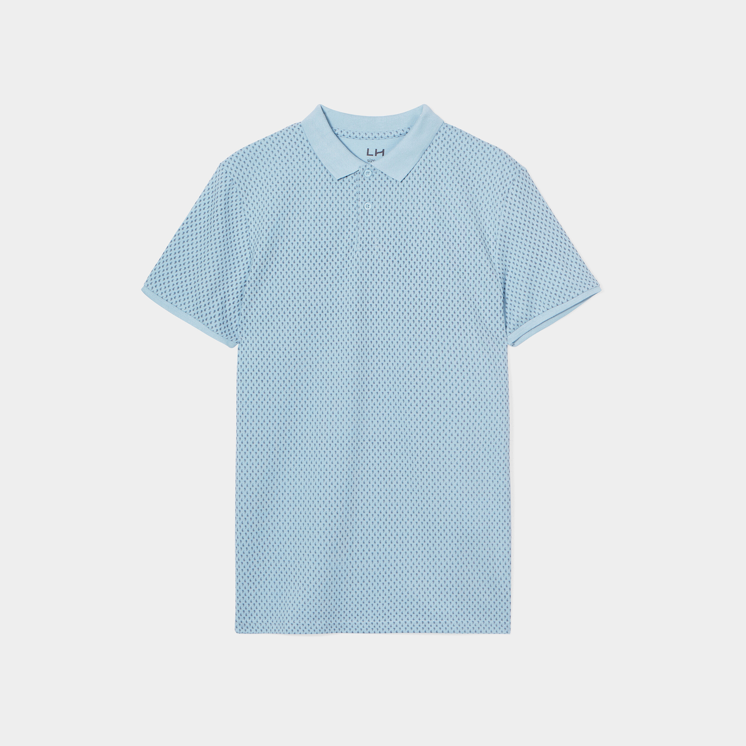 Polo droit manches courtes coton bleu ciel homme | La Halle
