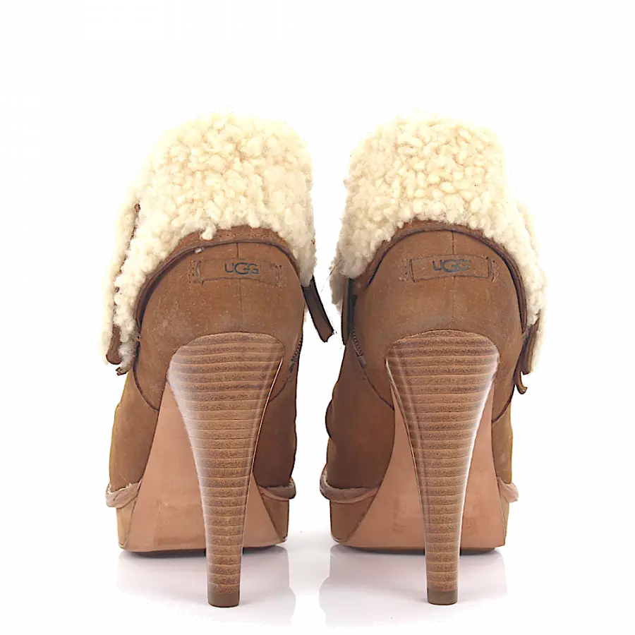 UGG - Plateaustiefeletten GEORGETTE Logo Fellschaft - beige