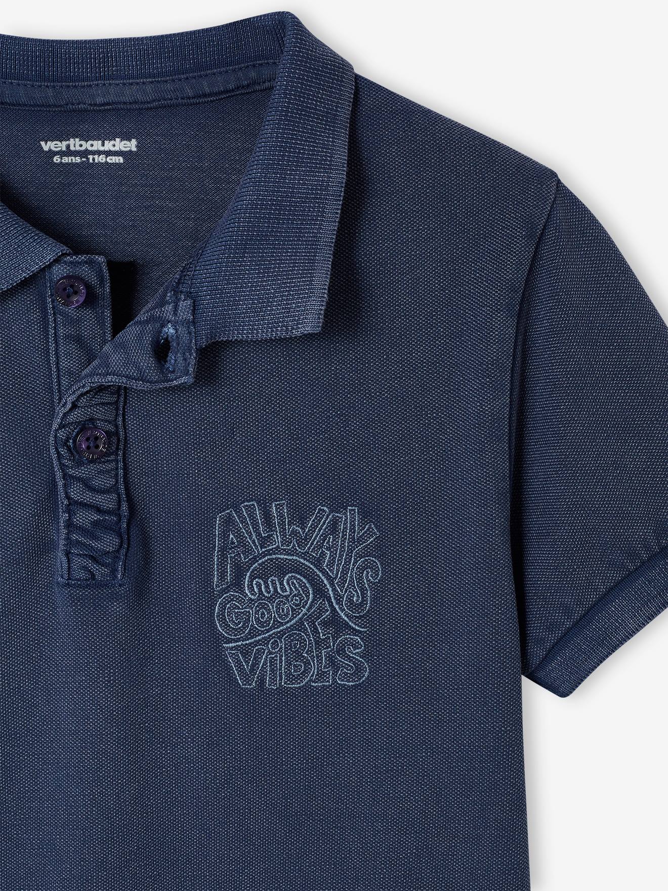 Vertbaudet Jungen Poloshirt mit Stickerei - dunkelblau