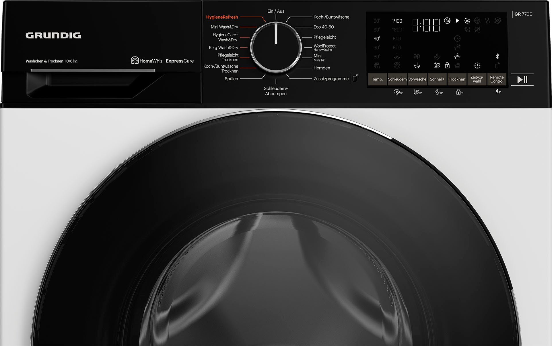 Grundig Waschtrockner GD7P510447W, 10 kg, 6 kg, 1400 U/min