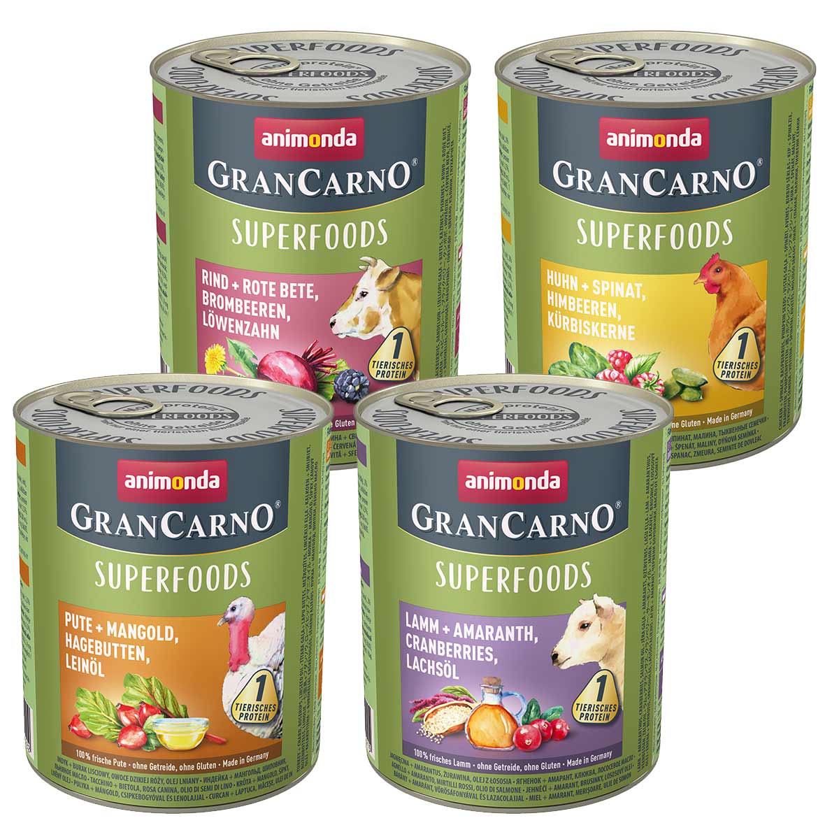 animonda GranCarno superfoods Mixpaket 24x800g bei ZooRoyal