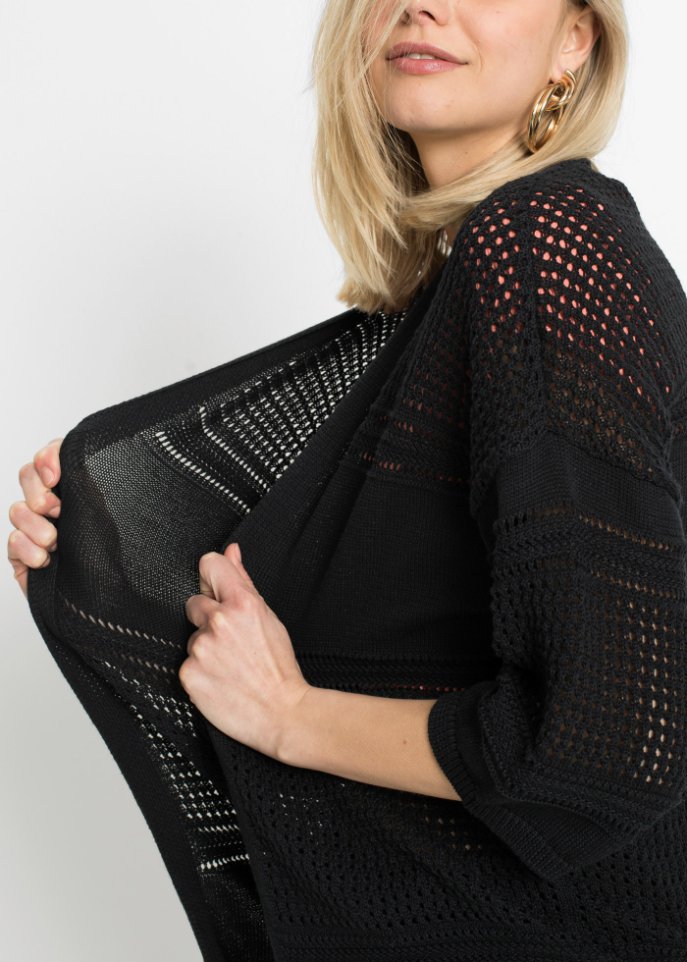 Cardigan mit Ajourmuster