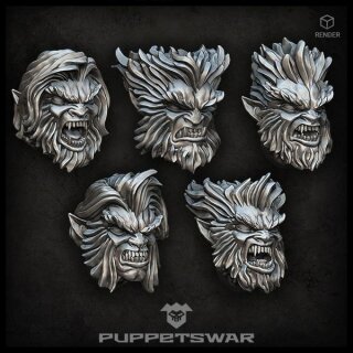 Werewolf heads (5)