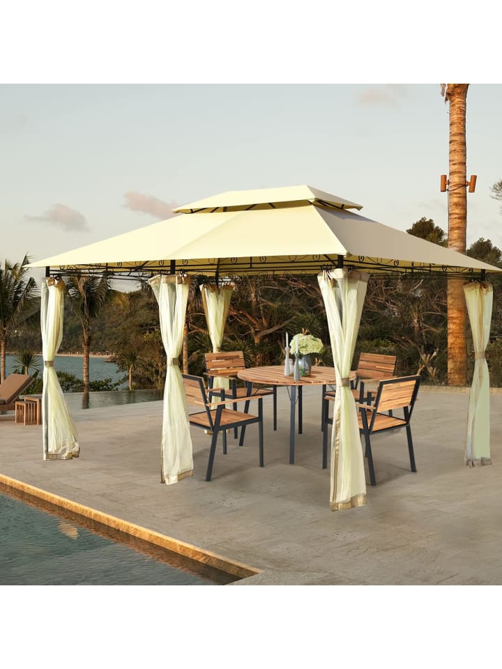 COSTWAY Pavillon Metall 3x4m in Beige günstig kaufen onesize