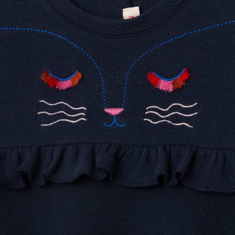 Robe fille broderie chat Catimini
