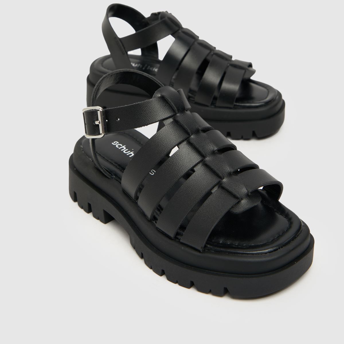 Schuh svarta Troy Gladiator flickor juniorsandaler