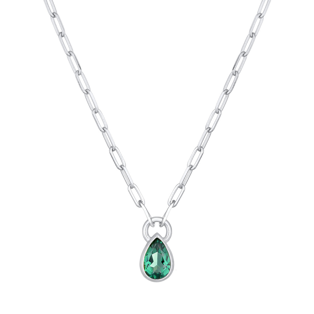 Elli PREMIUM Elli PREMIUM Collier Femmes Goutte pendentif aspect chaîne avec quartz en argent  collier
