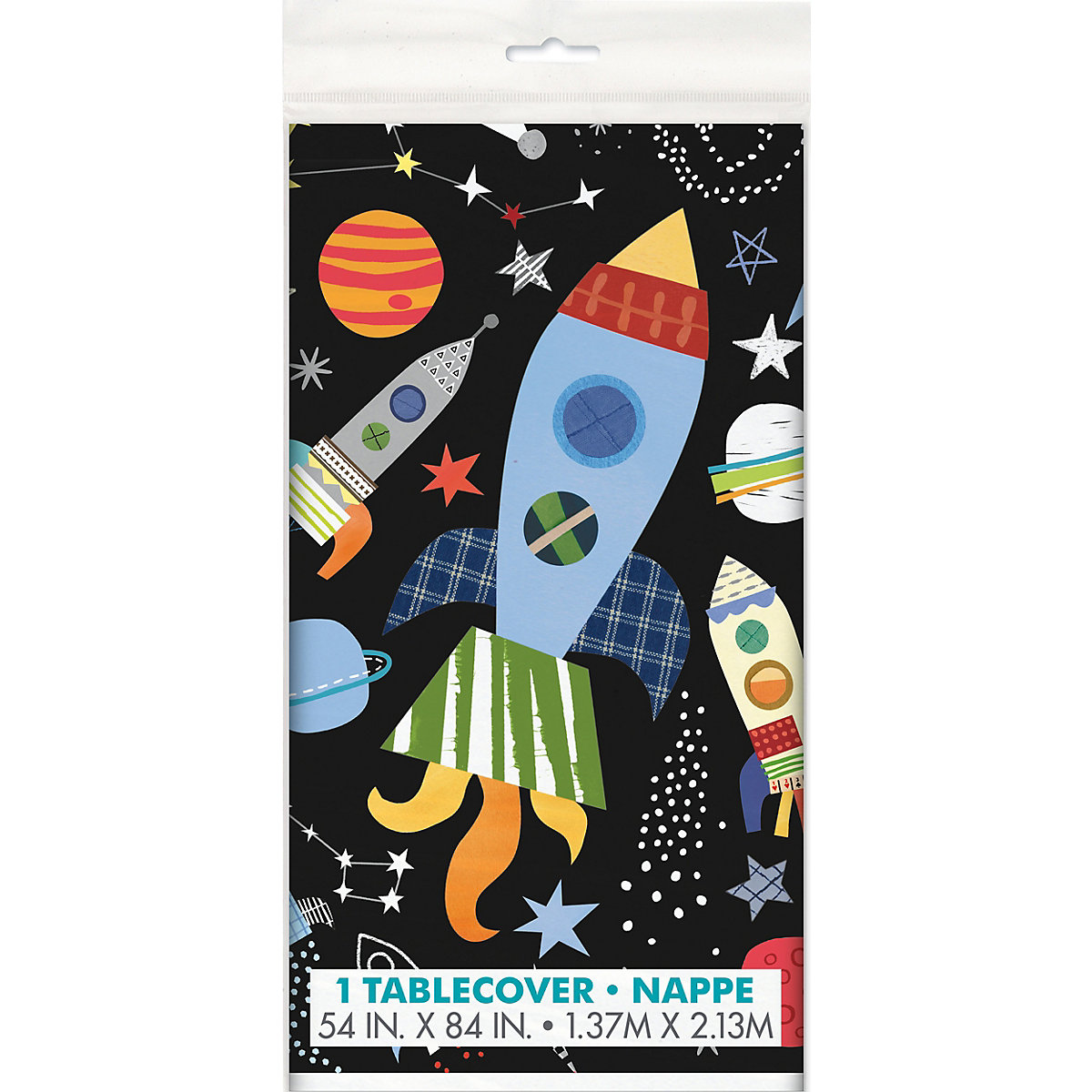 Party-Tischdecke Rakete, Kunststoff, 137 x 213 cm
