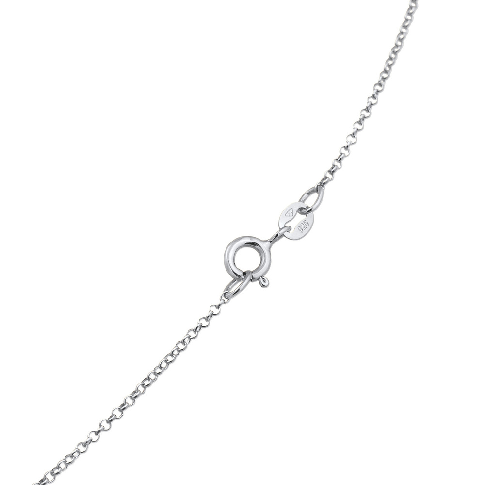 Elli Elli Collier Femmes Plaquette Basique Mat en Argent Sterling 925 Bijoux