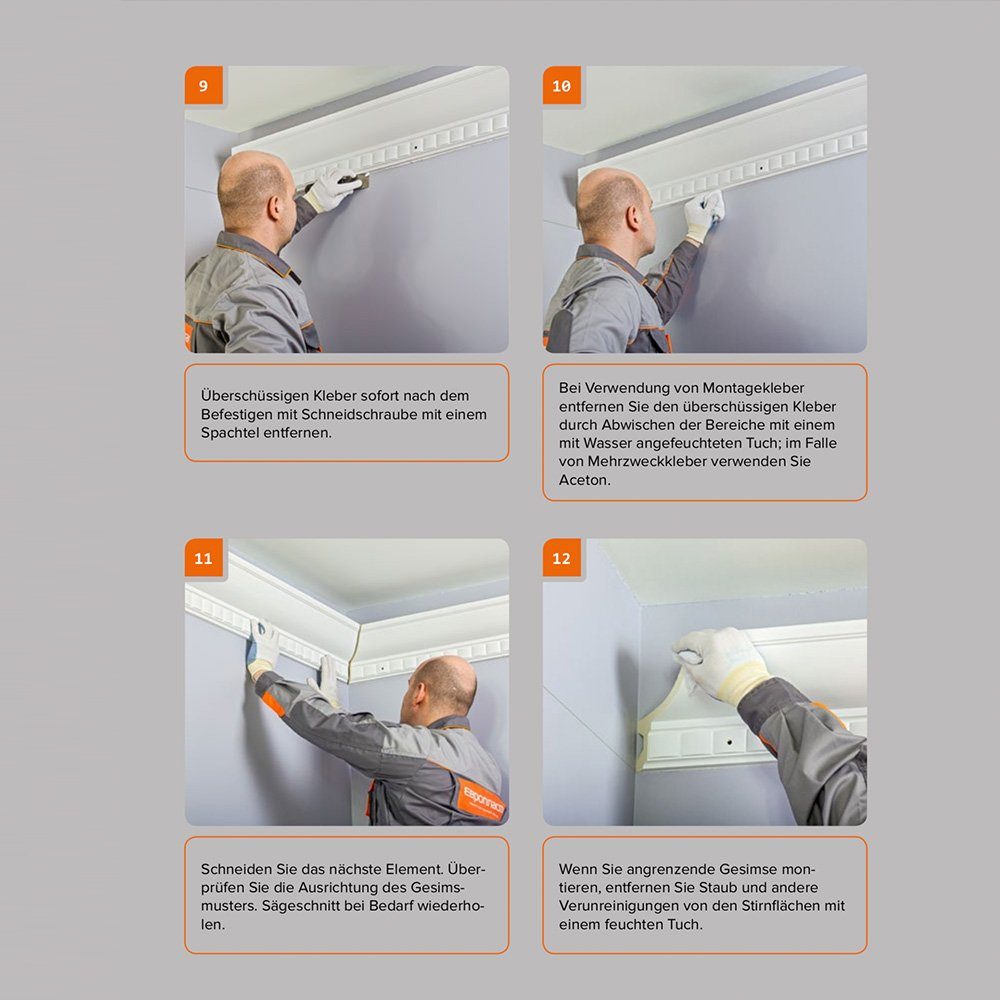 Licht-Trend Stuckleiste Dekor-Profil M Stuckleiste 1,2 m indirekt Wand oder Decke