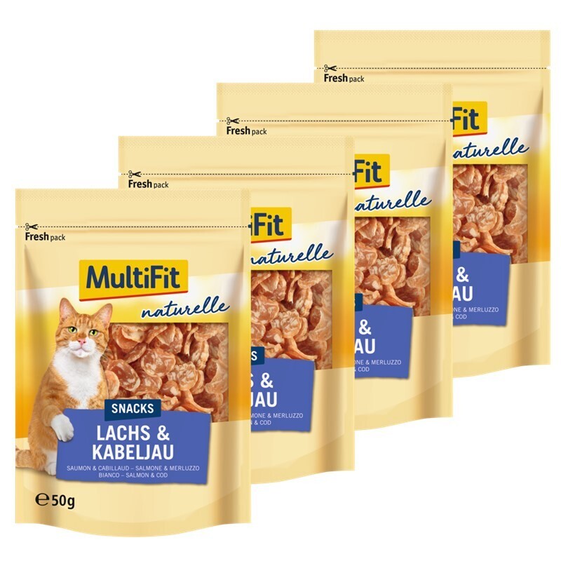 MultiFit Snacks MultiFit Naturelle Lachs mit Kabeljau 4x50g