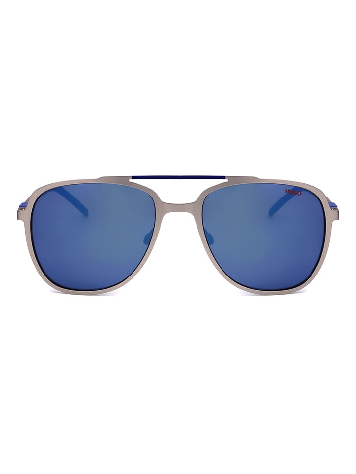 HUGO Herren-Sonnenbrille in Silber/ Blau günstig kaufen 56