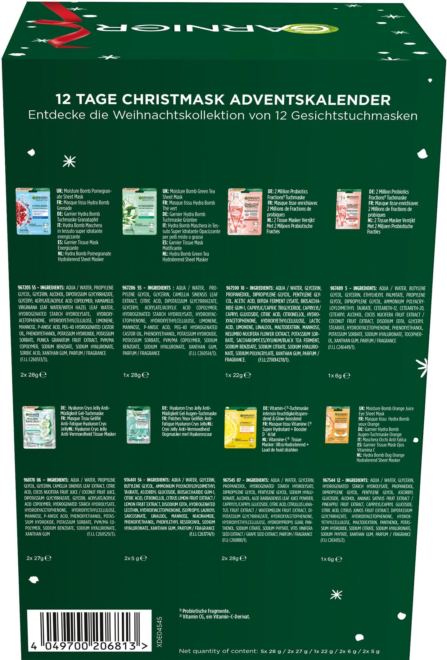 GARNIER Gesichtsmaske Garnier Tuchmasken Adventskalender