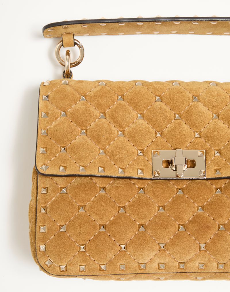 Valentino Garavani Bolsa Rockstud Spike Média Camurça
