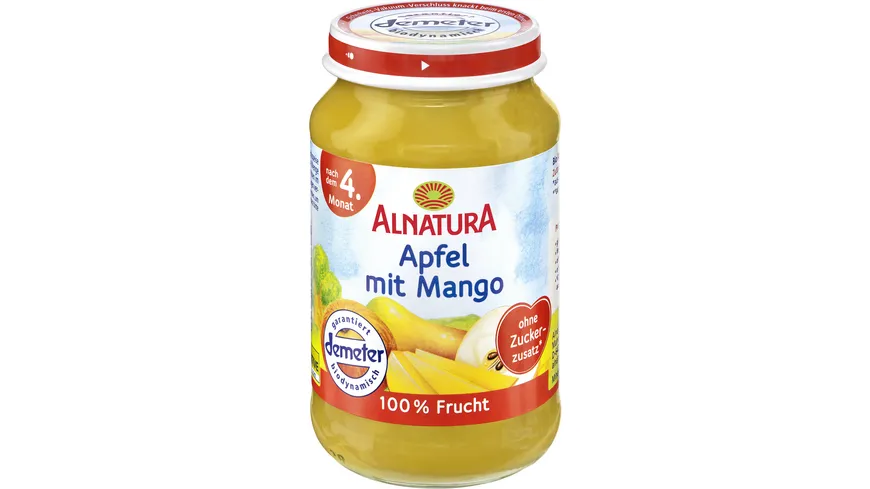Alnatura Bio Apfel mit Mango Babygläschen 190 g
