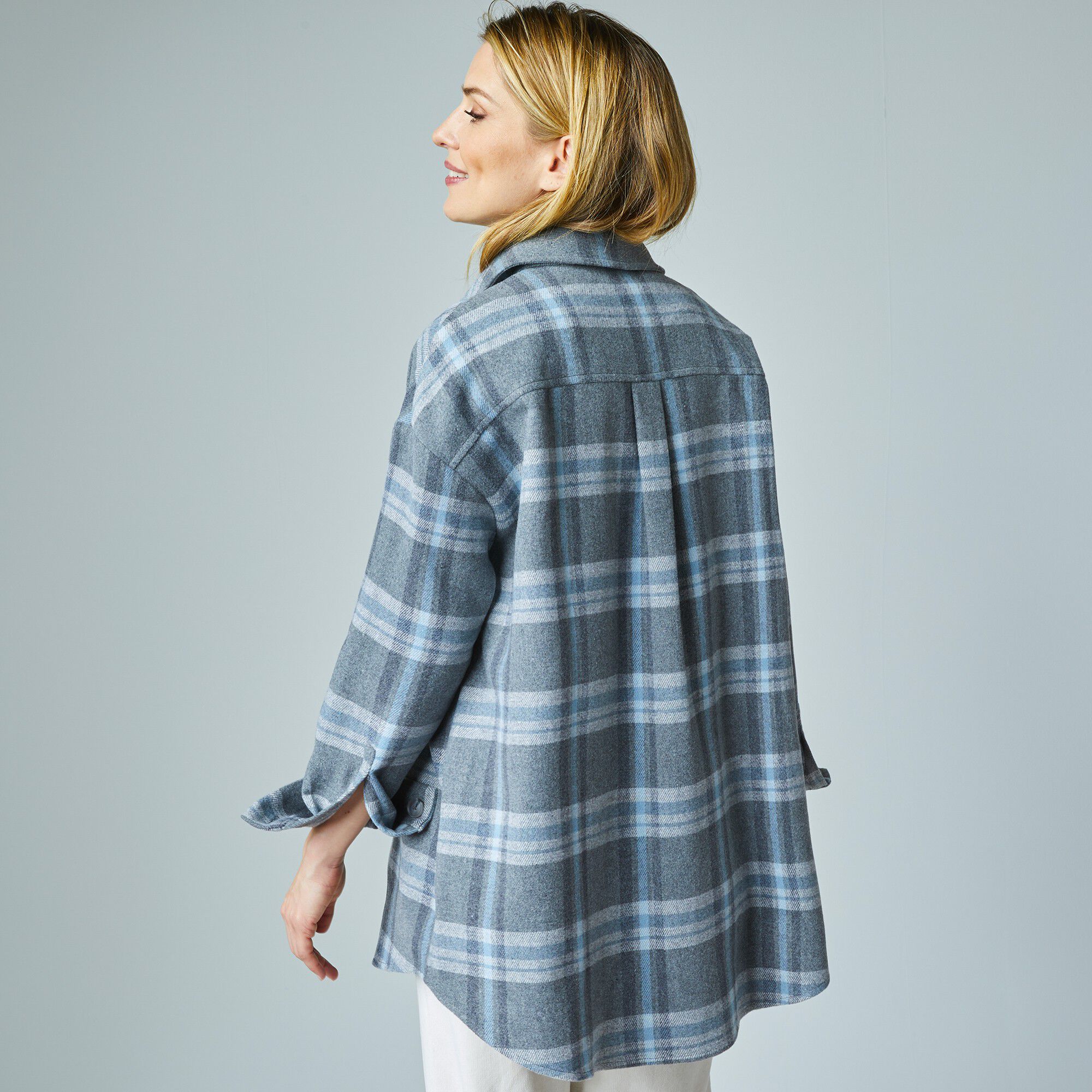 Veste surchemise oversize à carreaux