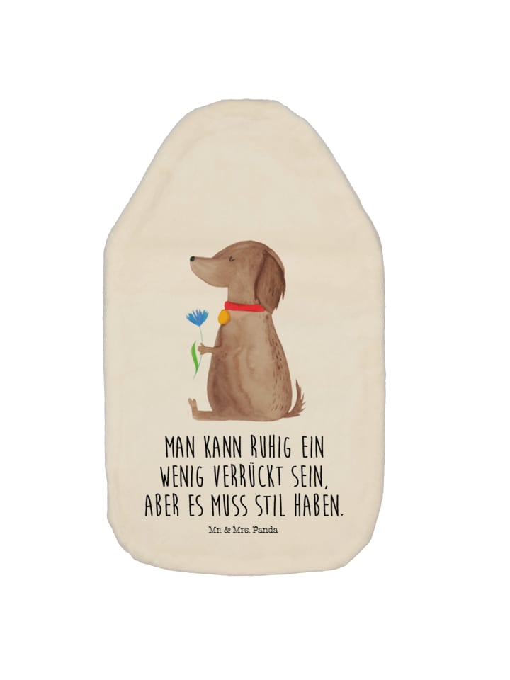 Mr. & Mrs. Panda Wärmflasche Hund Blume mit Spruch in Weiß günstig kaufen onesize