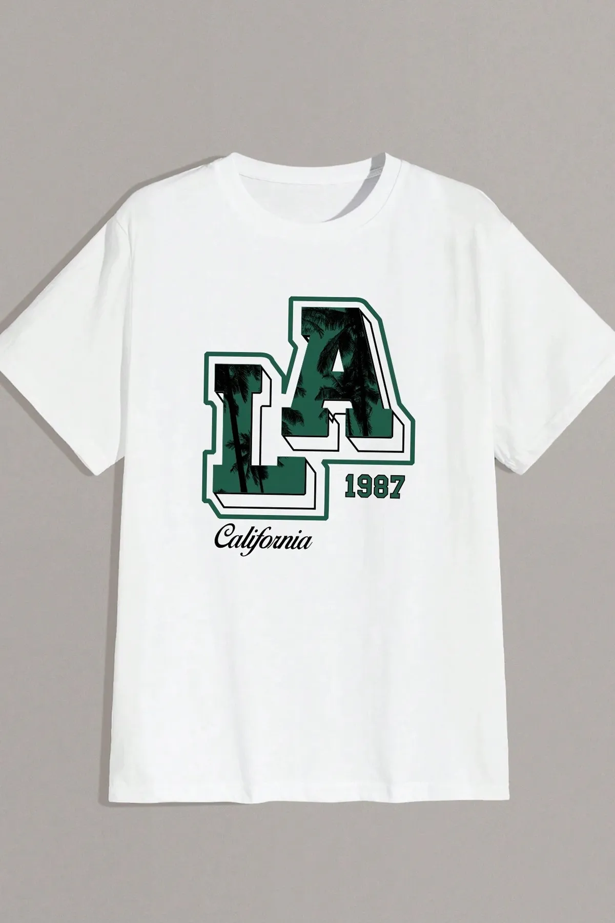 uyguntarz  Bedrucktes Oversize-T-Shirt „La California 1987“ für Herren