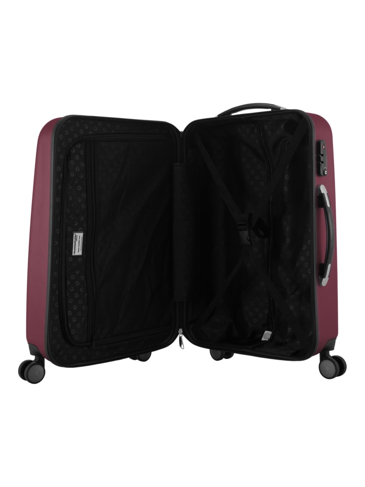 Hauptstadtkoffer Wedding - Handgepäck-Koffer 4 Doppelrollen Hand Luggage TSA in Dunkelrot günstig kaufen S