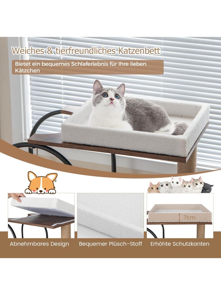 COSTWAY Katzenbaum 118cm in Weiß günstig kaufen onesize