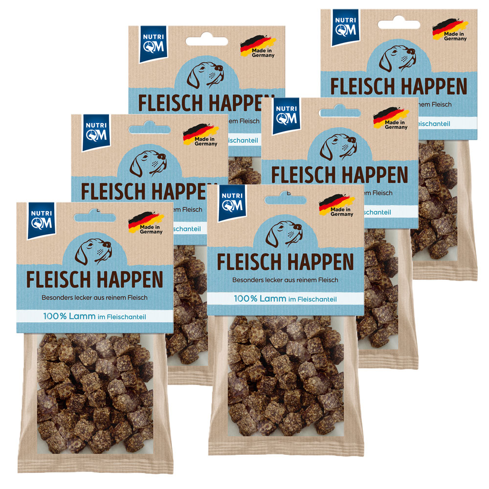 PetCom NutriQM Fleisch Happen Lamm 100g - 6er Set