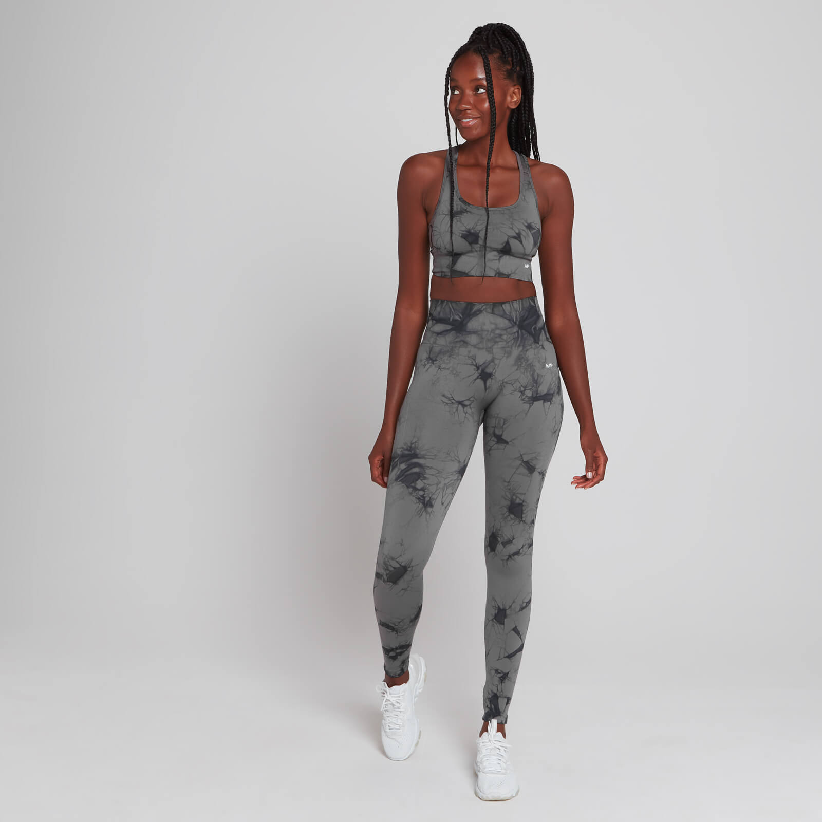 Brassière de sport sans coutures MP Shape Ultra pour femmes – Noir tie-dye