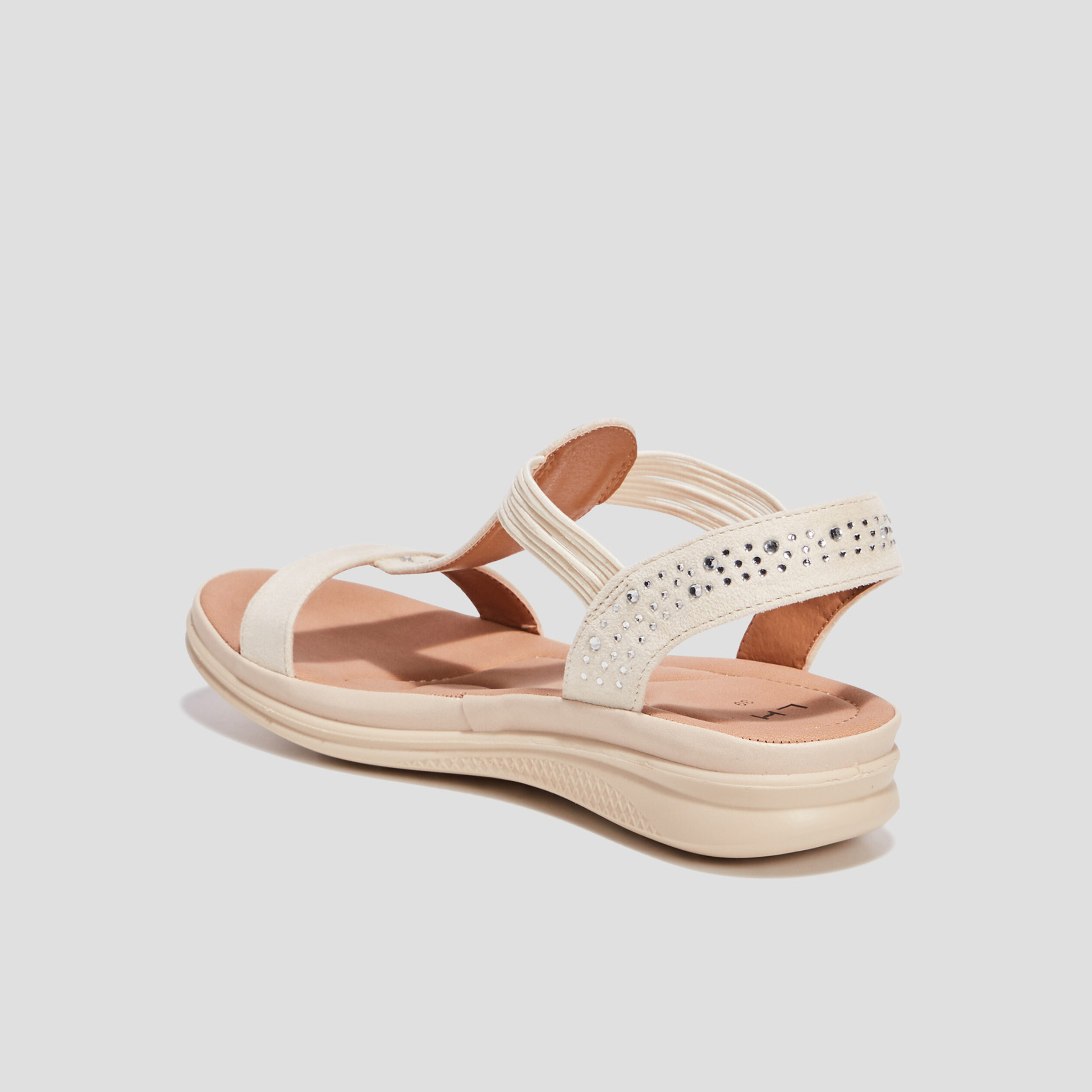 Sandales avec strass sable femme | La Halle