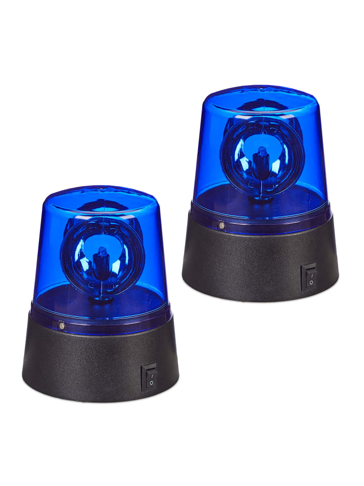 relaxdays 2x LED-Blaulicht in Blau günstig kaufen onesize