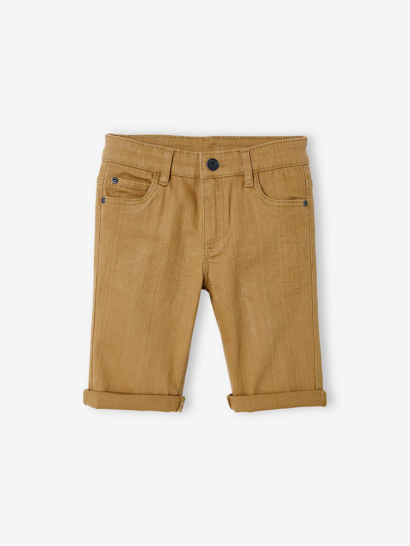 Bermuda couleur garçon en toile bronze