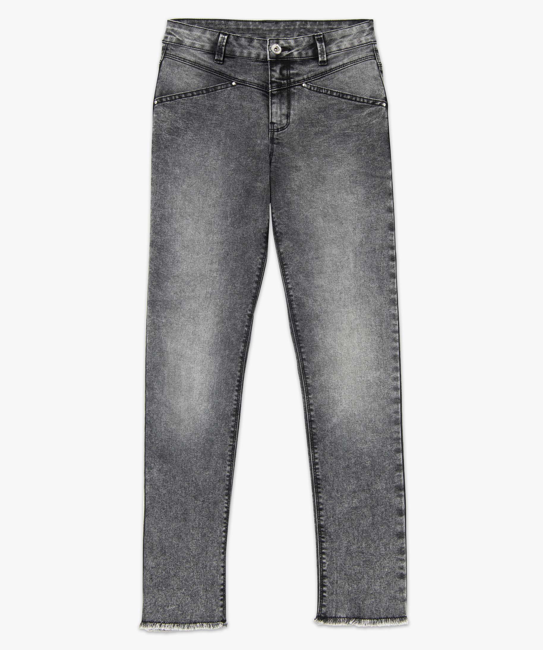 Jean femme coupe Slim avec franges dans le bas - Complices noir | GEMO