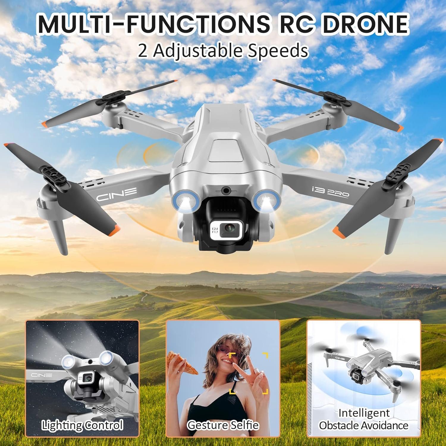 Mingfuxin Drohne (1280 x 720, Kamera RC Quadcopter WIFI FPV Live-Video Höhenhaltung Headless-Modus)