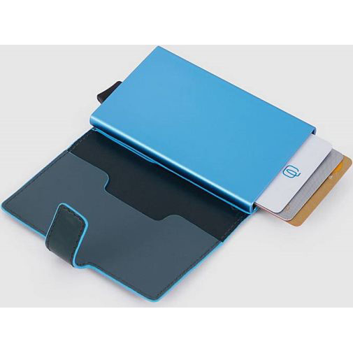 Piquadro Black Square Kreditkartenetui RFID Schutz Leder 10 cm